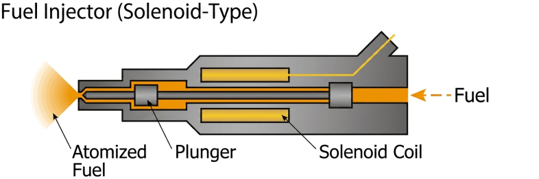 Illustration of a Diesel fuel injection system