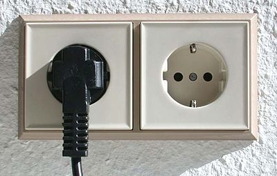 This photo is Typical type of outlet in Europe.
