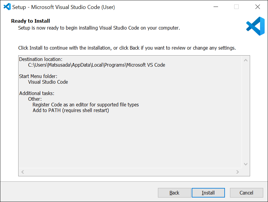 When the "Ready to Install" screen appears, click "Install."