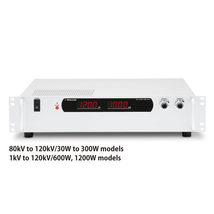 AU series (80kV to 120kV/30W to 300W models, 1kV to 120kV/600W to 1200W models) | High Voltage power supply Rack mount | Matsusada Precision
