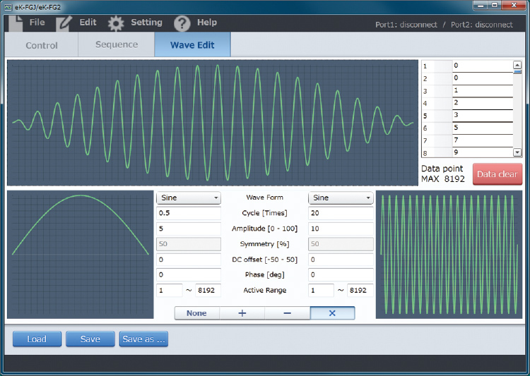 Arbitrary Waveform Generation in control software