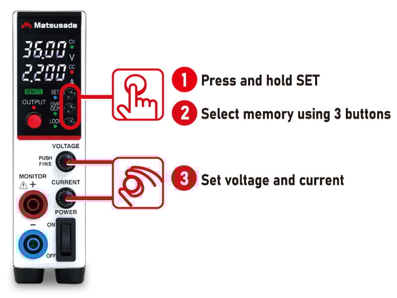 Multi-set memories | P4KF-80 series | DC power supply Benchtop | Matsusada Precision