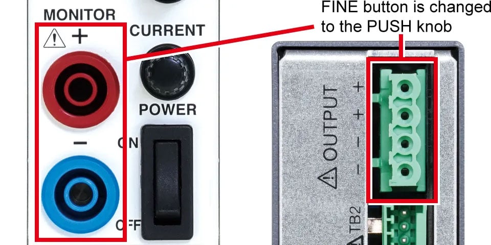 Output terminals for banana safety plugs | P4KF-80 series | DC power supply Benchtop | Matsusada Precision
