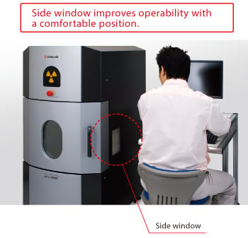 Side window | µnRay7600F | X-ray Inspection System (Vertical Model) | Matsusada Precision