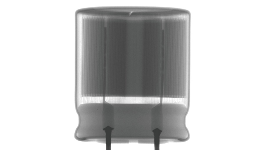 X-ray image of an electrolytic capacitor
