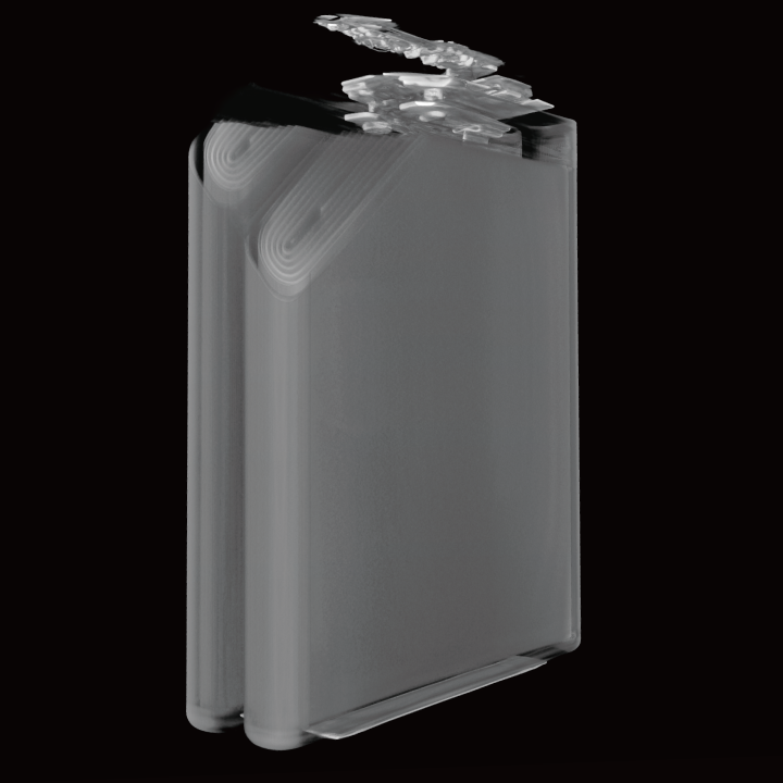CT scan images of a prismatic lithium-ion battery：Arbitrary Cross-section