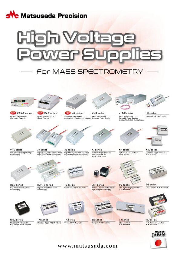 High Voltage Power Supplies -For MASS SPECTROMETRY- Selection Guide